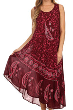 Vestido caftán batik con estampado de luna y estrellas de Sakkas