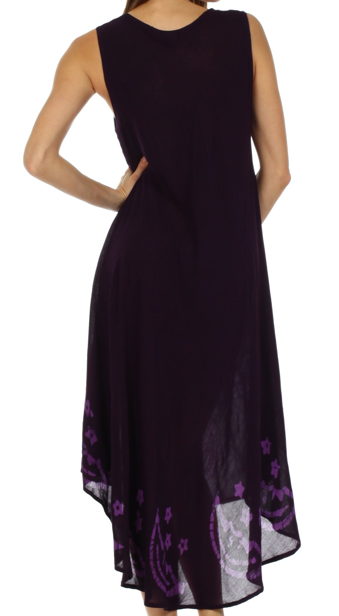 Vestido caftán batik con estampado de luna y estrellas de Sakkas