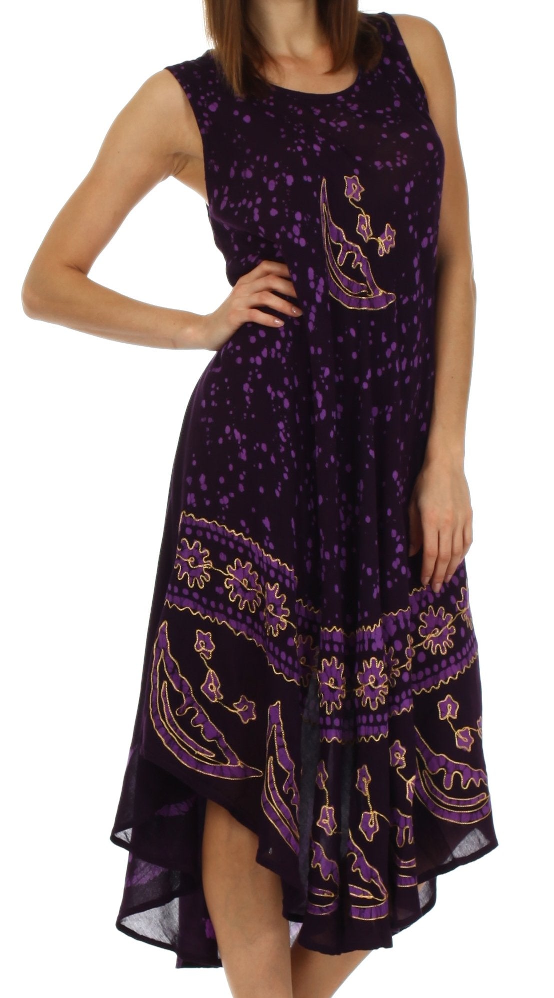 Vestido caftán batik con estampado de luna y estrellas de Sakkas