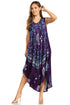 Vestido caftán batik con estampado de luna y estrellas de Sakkas