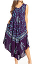 Vestido caftán batik con estampado de luna y estrellas de Sakkas