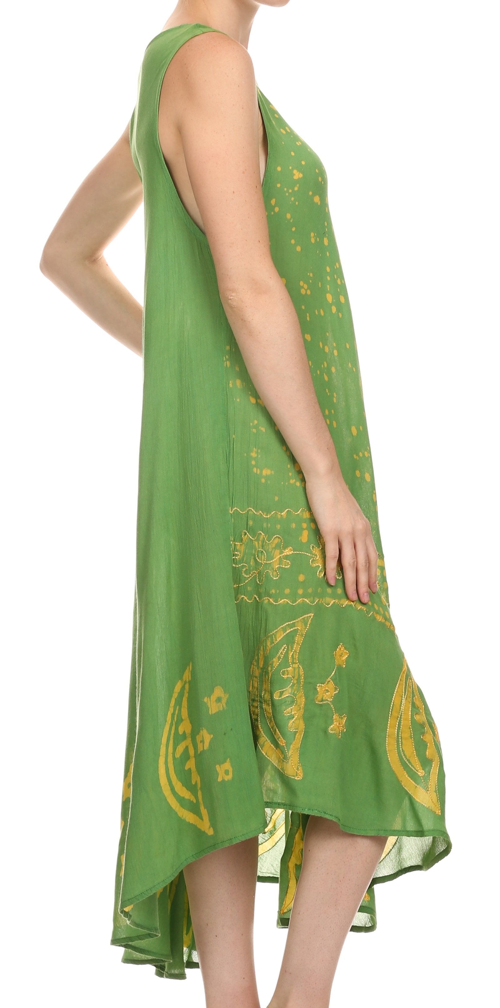 Vestido caftán batik con estampado de luna y estrellas de Sakkas