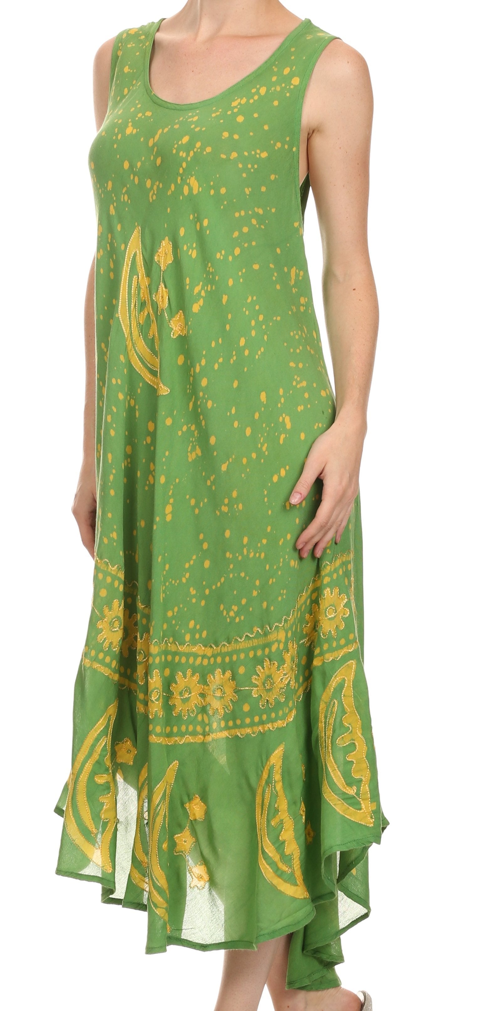 Vestido caftán batik con estampado de luna y estrellas de Sakkas