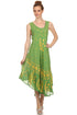Vestido caftán batik con estampado de luna y estrellas de Sakkas