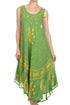 Vestido caftán batik con estampado de luna y estrellas de Sakkas