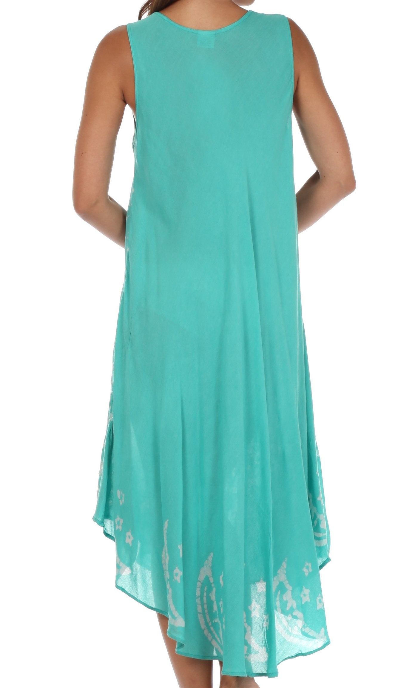 Vestido caftán batik con estampado de luna y estrellas de Sakkas