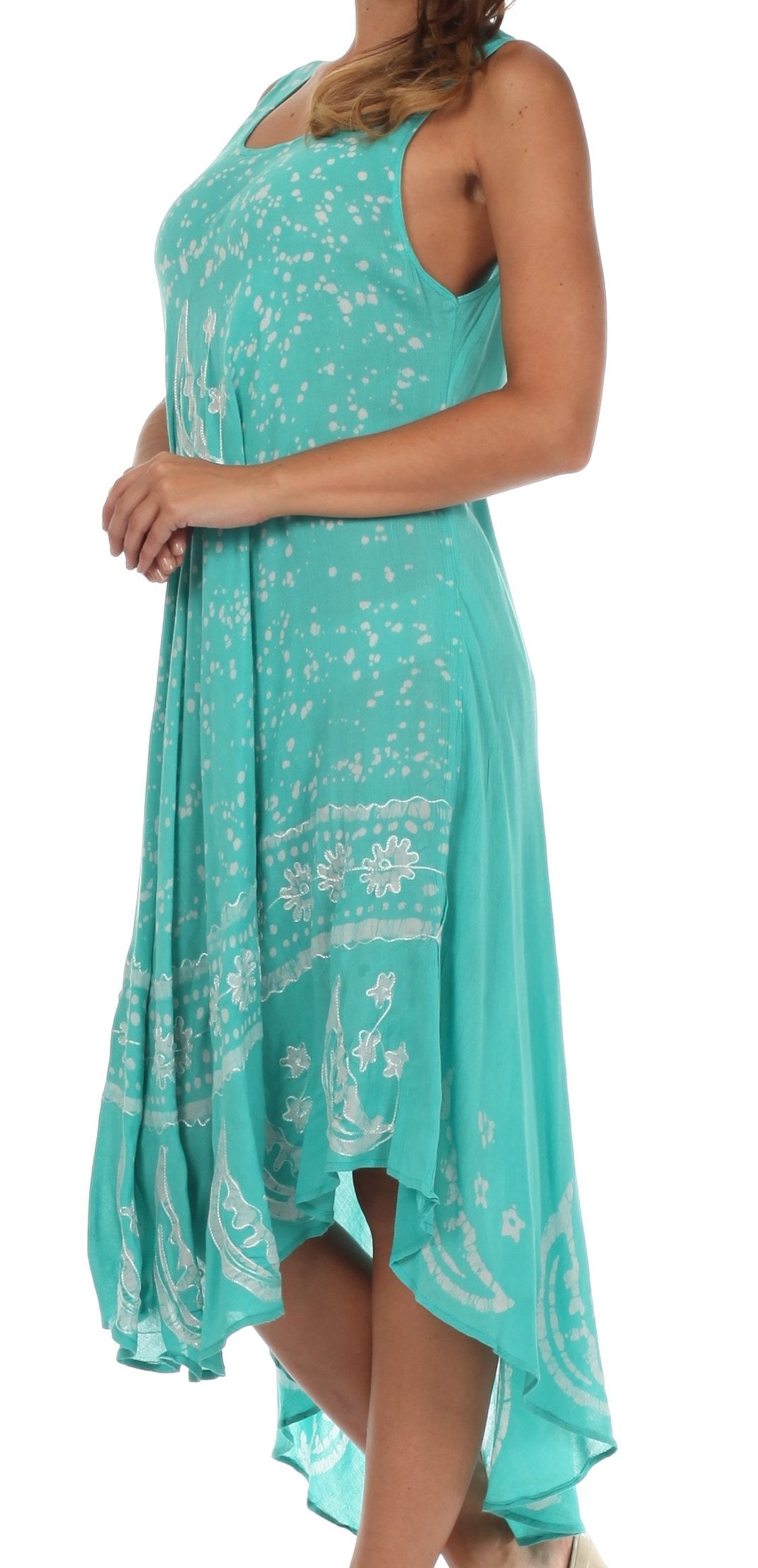 Vestido caftán batik con estampado de luna y estrellas de Sakkas
