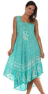 Vestido caftán batik con estampado de luna y estrellas de Sakkas