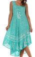 Vestido caftán batik con estampado de luna y estrellas de Sakkas