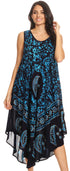 Vestido caftán batik con estampado de luna y estrellas de Sakkas