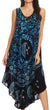 Vestido caftán batik con estampado de luna y estrellas de Sakkas