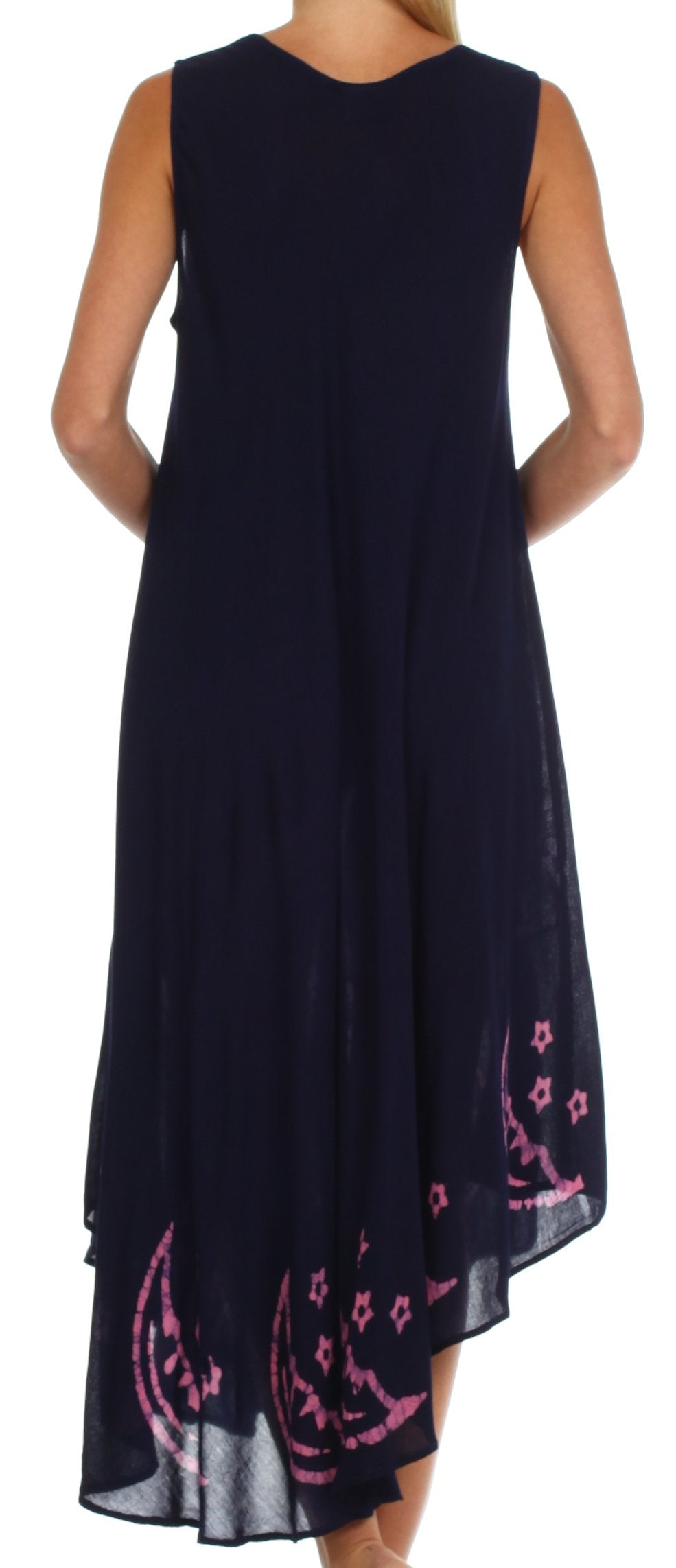 Vestido caftán batik con estampado de luna y estrellas de Sakkas
