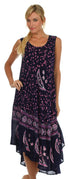Vestido caftán batik con estampado de luna y estrellas de Sakkas