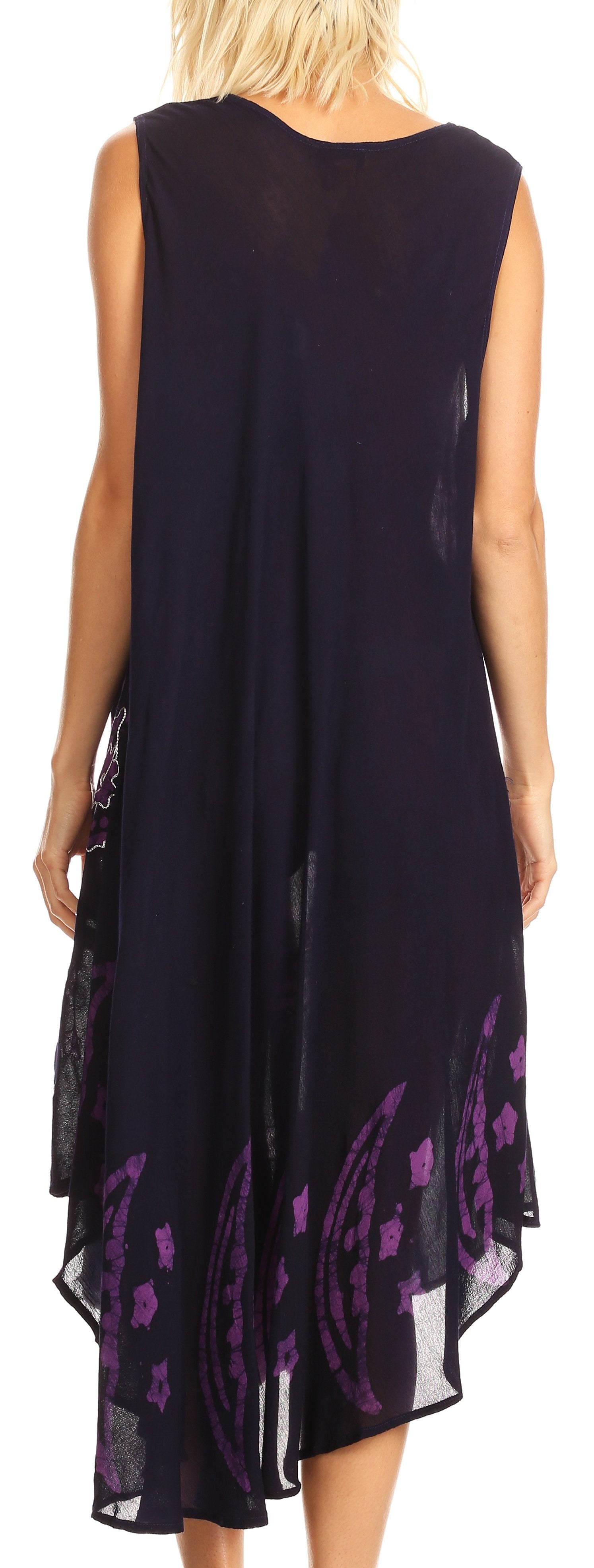 Vestido caftán batik con estampado de luna y estrellas de Sakkas