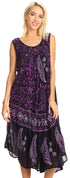 Vestido caftán batik con estampado de luna y estrellas de Sakkas