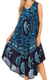 Vestido caftán batik con estampado de luna y estrellas de Sakkas