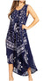 Vestido caftán batik con estampado de luna y estrellas de Sakkas
