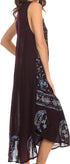 Vestido caftán batik con estampado de luna y estrellas de Sakkas