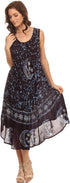 Vestido caftán batik con estampado de luna y estrellas de Sakkas