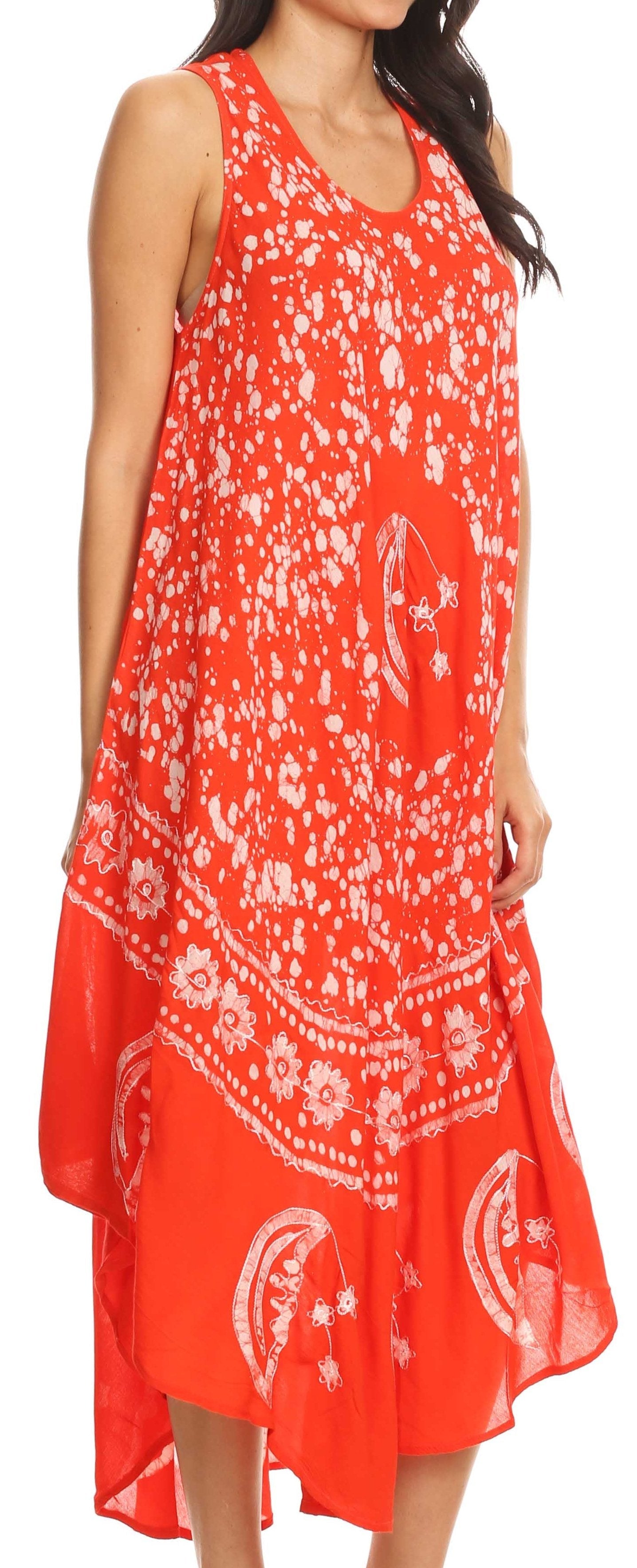 Vestido caftán batik con estampado de luna y estrellas de Sakkas