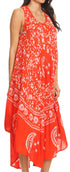 Vestido caftán batik con estampado de luna y estrellas de Sakkas