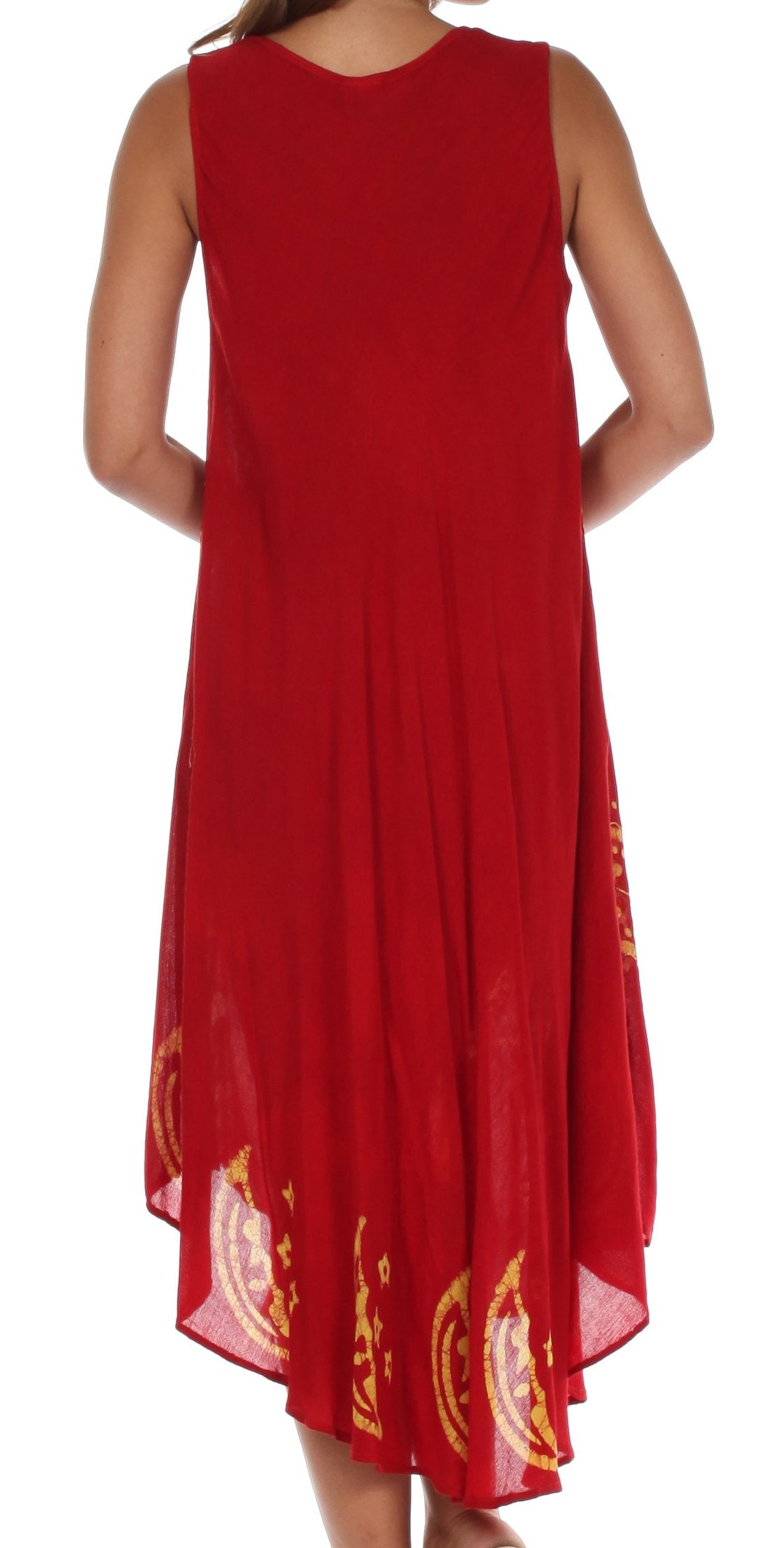 Vestido caftán batik con estampado de luna y estrellas de Sakkas