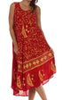 Vestido caftán batik con estampado de luna y estrellas de Sakkas