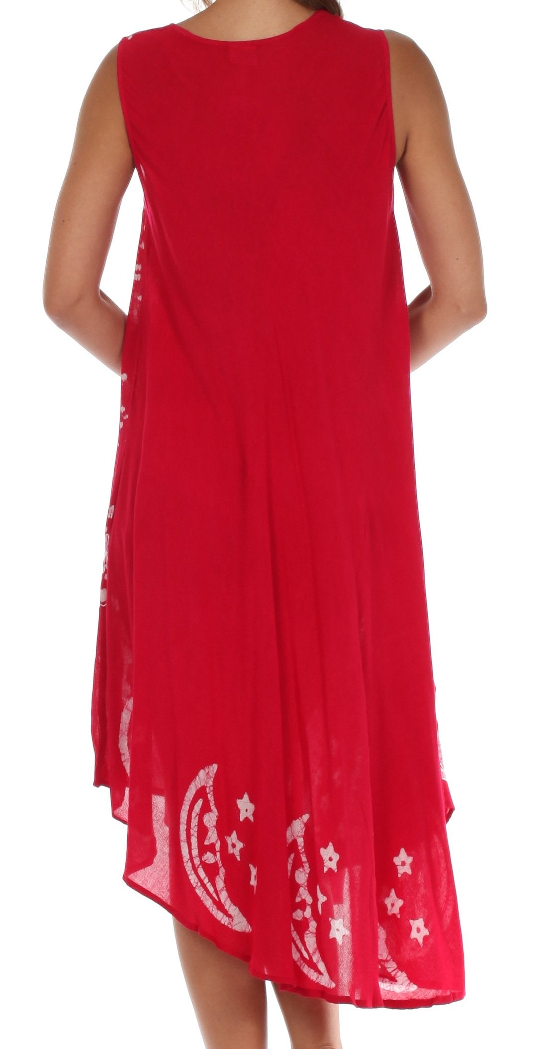 Vestido caftán batik con estampado de luna y estrellas de Sakkas