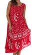 Vestido caftán batik con estampado de luna y estrellas de Sakkas