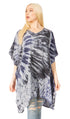 Sakkas Marcy Women's V-neck Caftan Top Tunic Dress - Perfect for Summer Boho Style & Swinging Coverup