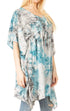 Sakkas Marcy Women's V-neck Caftan Top Tunic Dress - Perfect for Summer Boho Style & Swinging Coverup