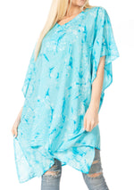 Sakkas Marcy Women's V-neck Caftan Top Tunic Dress - Perfect for Summer Boho Style & Swinging Coverup