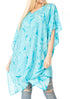 Sakkas Marcy Women's V-neck Caftan Top Tunic Dress - Perfect for Summer Boho Style & Swinging Coverup