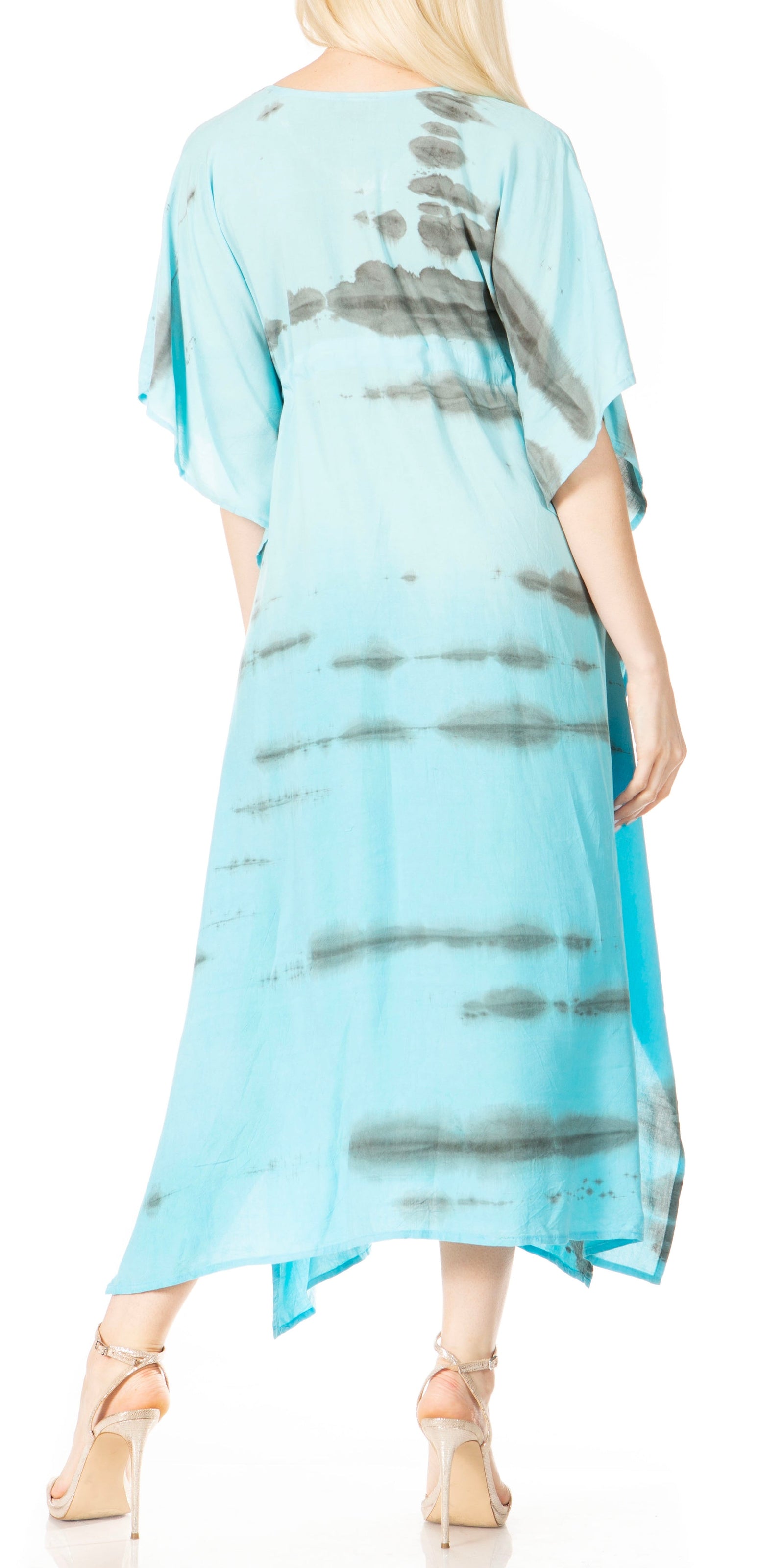 Vestido caftán estampado con cuello en V para mujer de Sakkas Maitte para la playa
