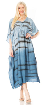 Vestido caftán estampado con cuello en V para mujer de Sakkas Maitte para la playa