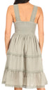 Sakkas Womens Presta Roman Sleeveless Lined Tank Top Dress With Embroidery Lace Design