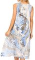 Vestido caftán Sakkas Ilaria para mujer, informal, holgado, sin mangas, con estampado acampanado y bolsillos