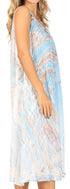Vestido caftán Sakkas Ilaria para mujer, informal, holgado, sin mangas, con estampado acampanado y bolsillos