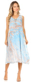 Vestido caftán Sakkas Ilaria para mujer, informal, holgado, sin mangas, con estampado acampanado y bolsillos
