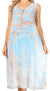 Vestido caftán Sakkas Ilaria para mujer, informal, holgado, sin mangas, con estampado acampanado y bolsillos