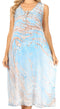 Vestido caftán Sakkas Ilaria para mujer, informal, holgado, sin mangas, con estampado acampanado y bolsillos