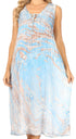 Vestido caftán Sakkas Ilaria para mujer, informal, holgado, sin mangas, con estampado acampanado y bolsillos