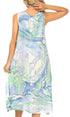 Vestido caftán Sakkas Ilaria para mujer, informal, holgado, sin mangas, con estampado acampanado y bolsillos