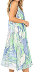 Vestido caftán Sakkas Ilaria para mujer, informal, holgado, sin mangas, con estampado acampanado y bolsillos