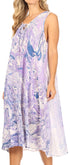 Vestido caftán Sakkas Ilaria para mujer, informal, holgado, sin mangas, con estampado acampanado y bolsillos