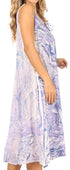 Vestido caftán Sakkas Ilaria para mujer, informal, holgado, sin mangas, con estampado acampanado y bolsillos
