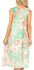 Vestido caftán Sakkas Ilaria para mujer, informal, holgado, sin mangas, con estampado acampanado y bolsillos