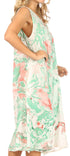 Vestido caftán Sakkas Ilaria para mujer, informal, holgado, sin mangas, con estampado acampanado y bolsillos