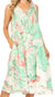 Vestido caftán Sakkas Ilaria para mujer, informal, holgado, sin mangas, con estampado acampanado y bolsillos