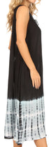 Vestido caftán Sakkas Ilaria para mujer, informal, holgado, sin mangas, con estampado acampanado y bolsillos